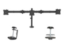 Bras de bureau – Startech Desk Mount Triple Monitor Arm, Ergonomic VESA 3 Monitor Mount up to 27", Articulating & Height Adjustable Pole Mount, Tilt/Swivel/Rotate LCD/LED Screen, Desk Clamp/Grommet