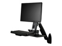 Poste assis-debout – Startech Wall Mount Workstation, Articulating Full Motion Standing Desk with Ergonomic Height Adjustable Monitor & Keyboard Tray Arm, Mouse & Scanner Holders, For Single VESA Display