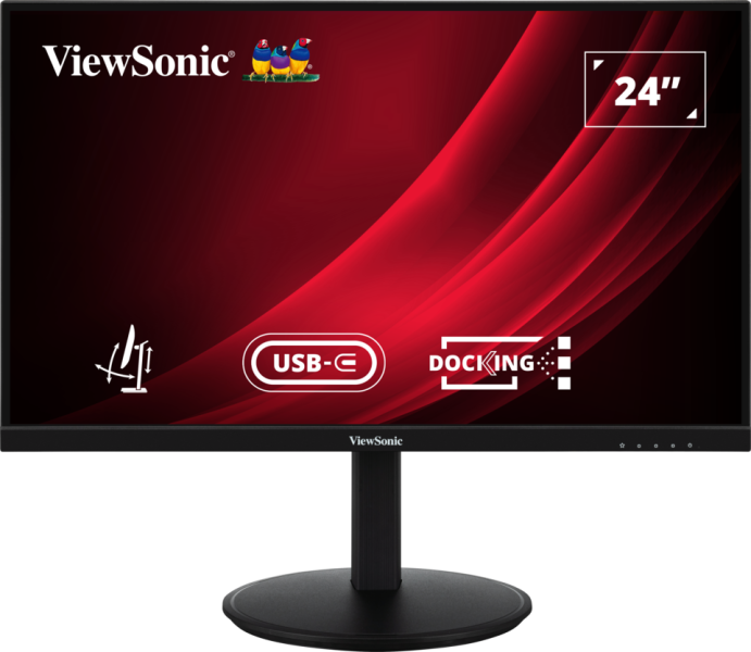 ViewSonic VG2409U-2 – Moniteur LED 24 pouces Full HD, 300 nits, temps de réponse 5 ms, avec haut-parleurs 2 x 2,5 W, 100 Hz
