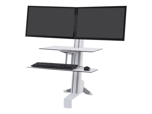 [33-349-211] Ergotron WorkFit-S Dual Workstation - adaptateur en bureau debout - rectangulaire - blanc