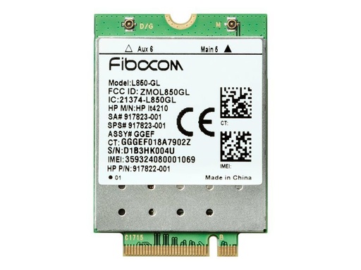 3FB01AA#AC3 Carte 4G HP XMM 7360 Modem cellulaire sans fil 4G LTE M.2 Card 150 Mbits/s pour EliteBook 735 G6, 745 G6, 840 G6, 850 G6; ProBook 640 G5, 650 G5; ZBook 15 G6, 17 G6