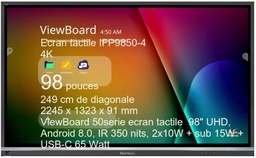 [IFP9850-4] ViewSonic ViewBoard IFP9850-4 - Classe de diagonale 98" écran LCD rétro-éclairé par LED - interactive - avec possibilité