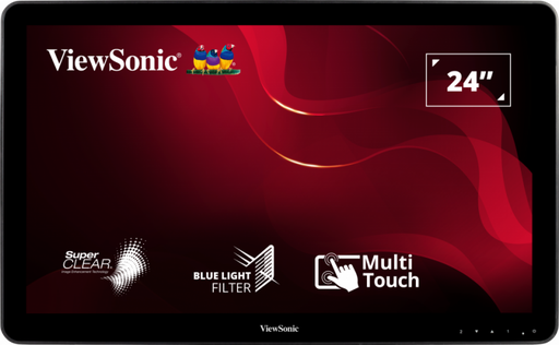 [TD2430] ViewSonic TD2430 – Écran tactile LED 24 pouces Full HD 200 nits, 10 ms, avec 2 haut-parleurs 2,5 W, tactile capacitif