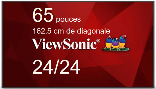 [CDE6530] ViewBoard AFFICHAGE SANS FIL LED 65" 162.5 cm de diagonale Affichage 24h/24  3840x2160, 450 nits 7J/7 24/24 REF CDE6530