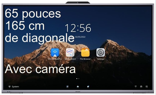 [DS-D5B65RB/D] ECRAN HIKVISION 65'' LFD 4K Interactive 3840x2160 45pts 350 cd/m² 6ms 60Hz 2xHDMI 2xUSB 1xUSB-C RS-232 RJ45 Caméra intégrée 8MP Android11