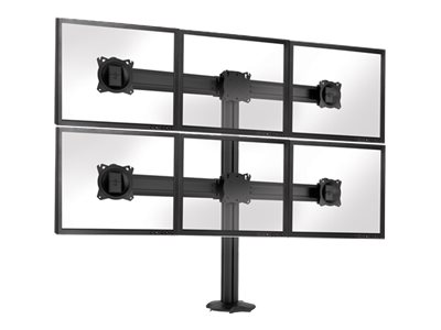[K3G320B] Chief Kontour Grommet Mounted Display Stand - For 4 or 6 Displays - Black kit de montage - pour 6 écrans LCD - noir - Conformité TAA