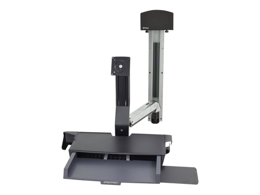 [45-272-026] Ergotron Système de surface de travail kit de montage - pour écran LCD/clavier/souris/lecteur de codes à barres/processeur - petit support de CPU - aluminium poli