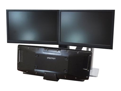 [24-316-026] Ergotron WorkFit-A Dual Workstation With Worksurface - adaptateur en bureau debout - aluminium poli, noir