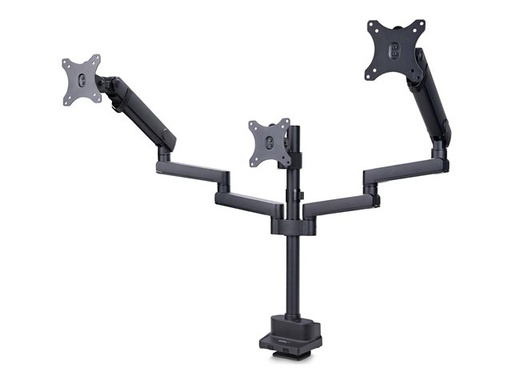 [3MP2AG-MONITOR-ARM] Bras de bureau – Startech Triple Monitor Desk Mount For Up To Three 27in Screens, VESA 75x75/100x100, Tool-Less Arm Adjustments, C-Clamp/Grommet Mount, Spring-Assisted Arms mounting kit