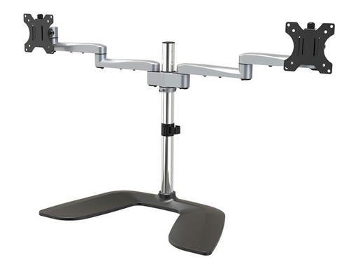 [ARMDUALSS] Pied de bureau – Startech Dual Monitor Stand, Ergonomic Desktop Monitor Stand for up to 32" VESA Displays, Free-Standing Articulating Universal Computer Monitor Mount, Adjustable Height, Silver