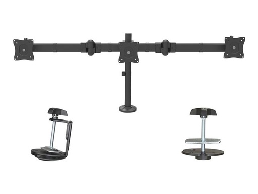 [ARMTRIO] Bras de bureau – Startech Desk Mount Triple Monitor Arm, Ergonomic VESA 3 Monitor Mount up to 27", Articulating & Height Adjustable Pole Mount, Tilt/Swivel/Rotate LCD/LED Screen, Desk Clamp/Grommet